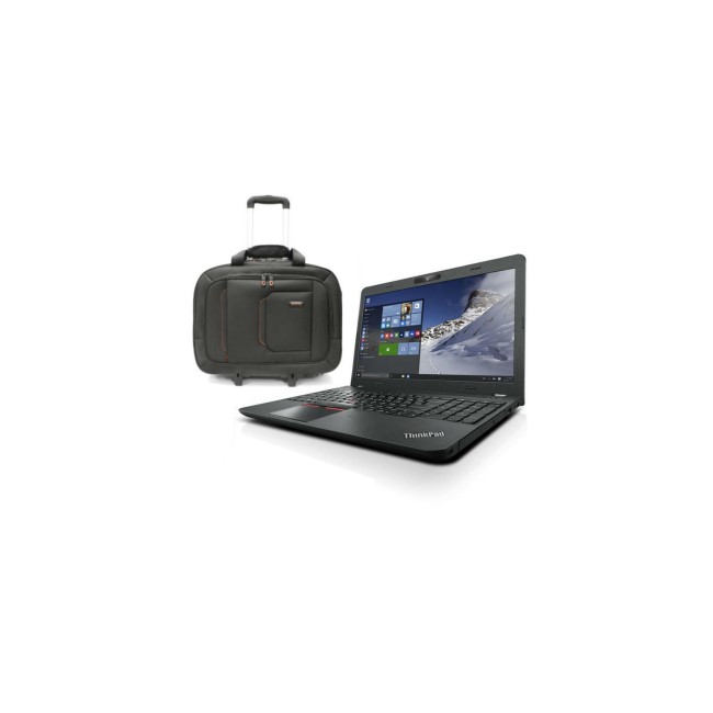 Lenovo E560 Core i5-6200U 8GB 192GB SSD DVD-RW 15.6 Inch Windows 7 Professional Laptop + ElectrIQ Voyage Backpack Roller Bag