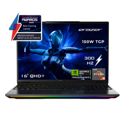 AMD Medion ERAZER Beast 16 X1 AMD Ryzen 9 32GB RAM 1TB SSD RTX 5070 Ti 300Hz 16 Inch Windows 11 Gaming Laptop