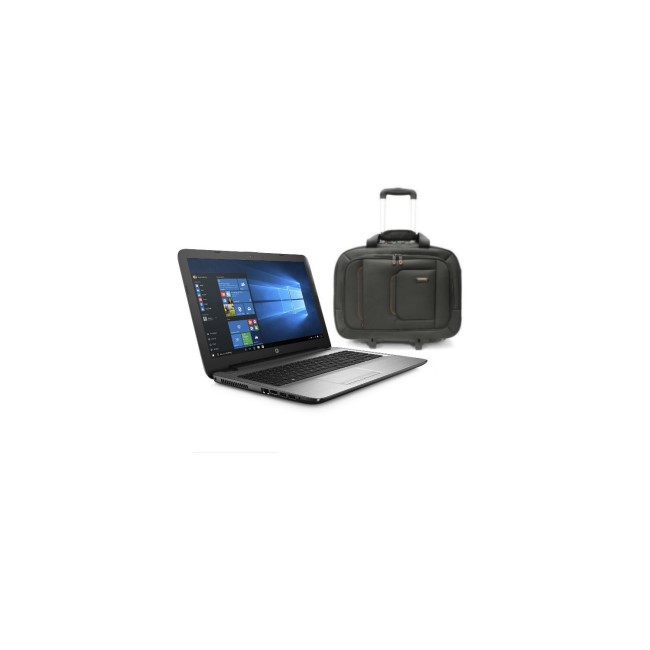 HP 250 G5 Core i7-6500U 2.5GHz 8GB 256GB SSD DVD-RW 15.6 Inch Windows 7 Professional Laptop + ElectrIQ Voyage Backpack Roller Bag