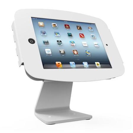 Maclocks Table kiosk 360' rotate and tilt with iPad Space Enclosure WHITE. Fits iPad 2 3 4 & iPad Ai