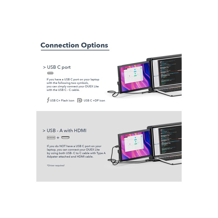 Mobile Pixels Duex Lite 12.5" Full HD IPS Portable Monitor - Grey