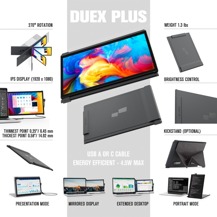 Mobile Pixels Duex Plus 13.3" Full HD Portable Monitor