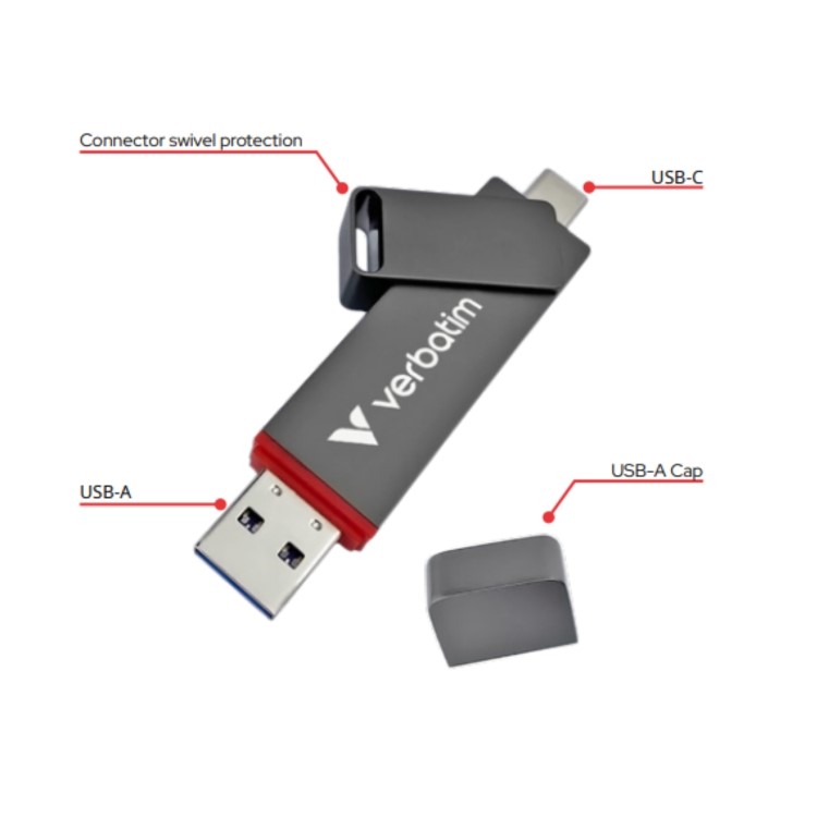 Verbatim Dual QuickStick 256GB USB-A/USB-C Flash Drive