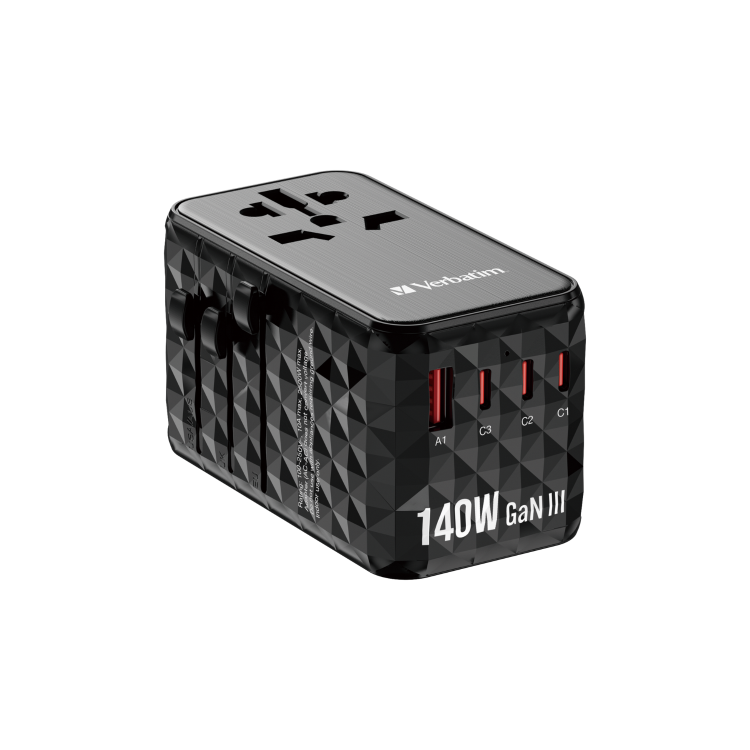 Verbatim UTA-10 GaN III 140W Universal Travel Adapter