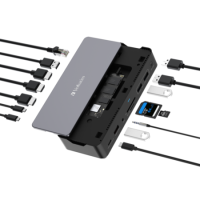 Verbatim CDS-15SSD USB-C Pro 15 Port with 256GB SSD Included Docking Station 