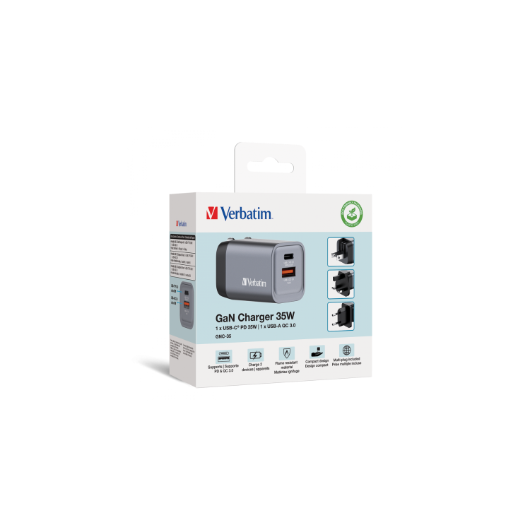 Verbatim GNC-35 35W GaN Charger 2 Port