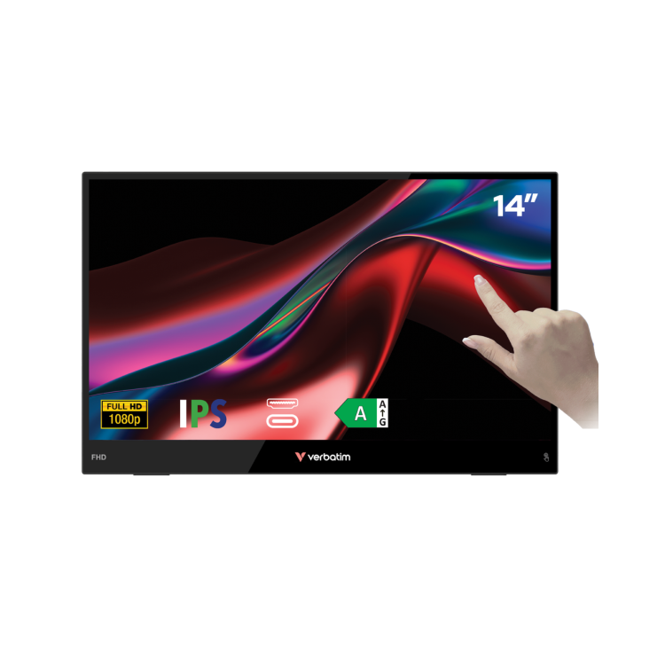 Verbatim 14" IPS Full HD 10-point touch USB-C light Portable Monitor