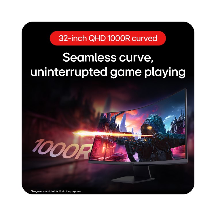 LG UltraGear 32GS60QC 32" VA QHD 1ms Curved Gaming Monitor