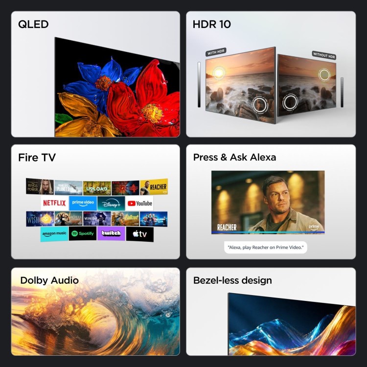 TCL 32V5D-UK 32 Inch QLED Full HD Smart Fire TV  HDR10 Dolby Audio & Alexa Built-In