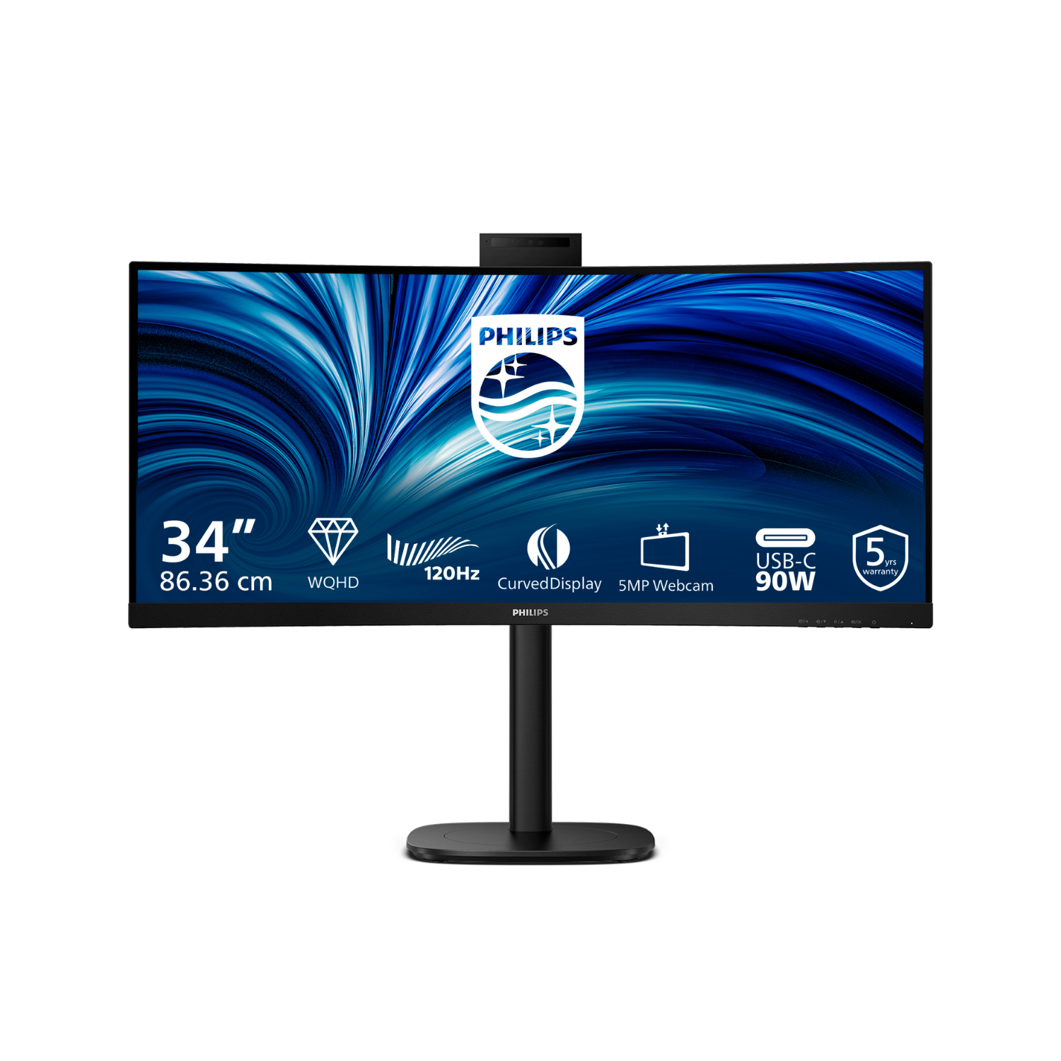 3000 Series 34B2U3600CH 34 VA WQHD 120Hz USB C KVM Curved Monitor