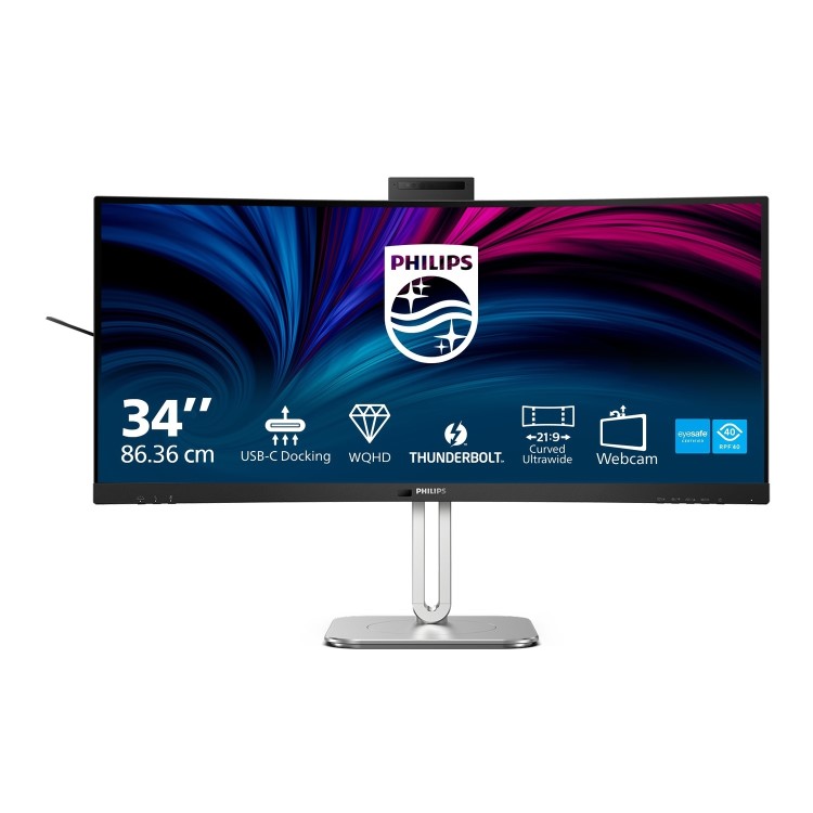Philips 6000 Series 34B2U6603CH 34" VA WQHD 120Hz Thunderbolt 4 Curved USB-C Monitor