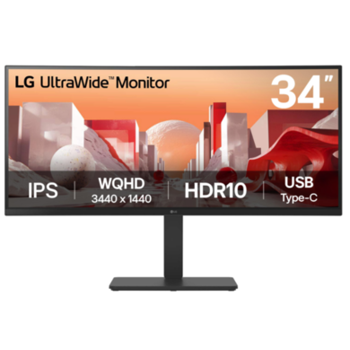 LG 34BA75QE 34" IPS QHD UltraWide Curved USB-C Monitor