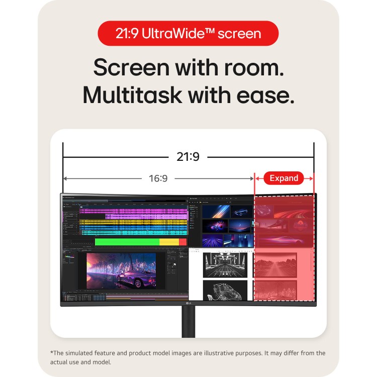 LG 34WR55QC 34" QHD VA Curved Monitor