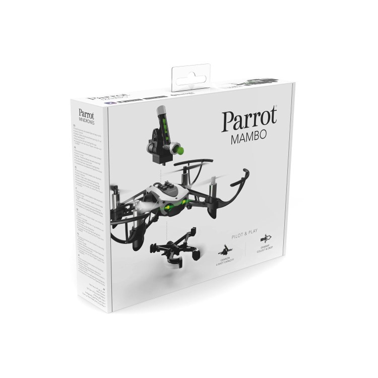 Parrot Mambo Mini Drone With Grabber & Cannon