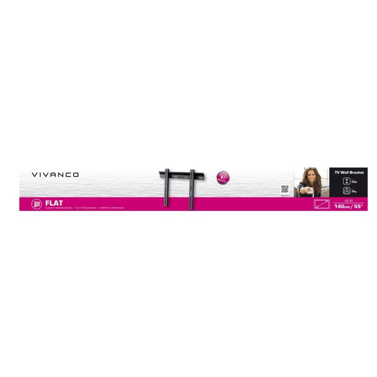 Refurbished Vivanco Fixed TV Wall Bracket - Up to 55 Inch TVs
