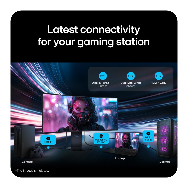 LG UltraGear evo GX9 39" OLED 5K2K 165Hz USB-C Height-Adjustable Curved Gaming Monitor