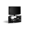 Techlink Bench Corner B3B Black AV Stand two glass shelves cable management 1084mm wide suitable for screens up to 55&quot;