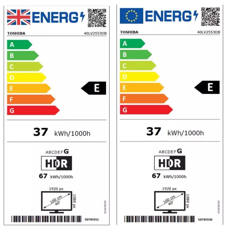 Toshiba 40LV2553DB 40" Full HD Smart LED TV with HDR10 Dolby Audio & Freely Streaming