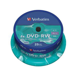 Verbatim 25PK 4.7GB 4X DVDRW Spindle