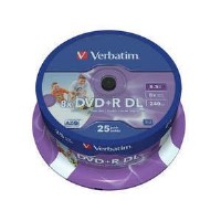 Verbatim 25PK Inkjet 8.5GB 8X DVDR SP Blank Disks Verbatim 25PK Inkjet 8.5GB 8X DVDR SP Blank Disks