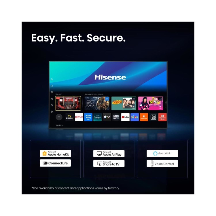 Hisense 43A6STUK 43 Inch 4K Ultra HD Smart TV – HDR Freely Dolby Vision & Dolby Atmos