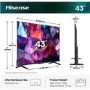 Hisense 43E7STUK PRO 43 Inch 4K QLED Smart TV – Ultra HD HDR Freely & Dolby Vision