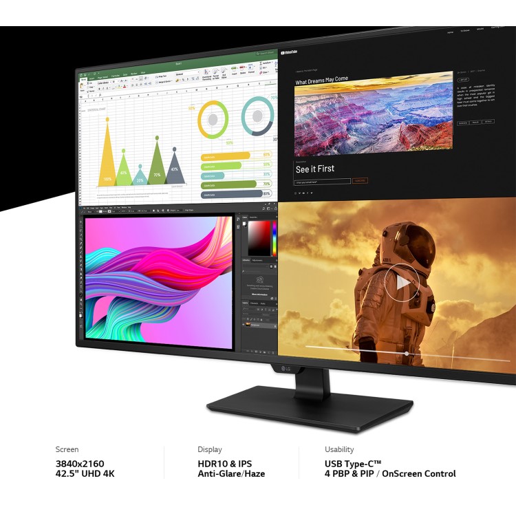 Refurbished LG 43UN700-B 42.5" IPS 4K UHD USB-C Monitor