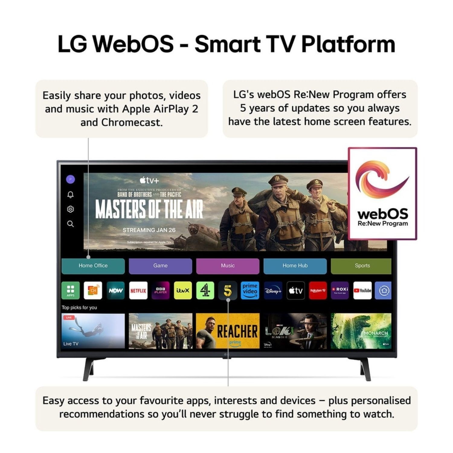 LG UT80 50 inch LED 4K HDR Smart TV - Laptops Direct