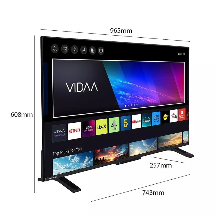 Toshiba 43UV2F53DBU 43-Inch 4K UHD Smart TV  Dolby Vision HDR10 & VIDAA OS