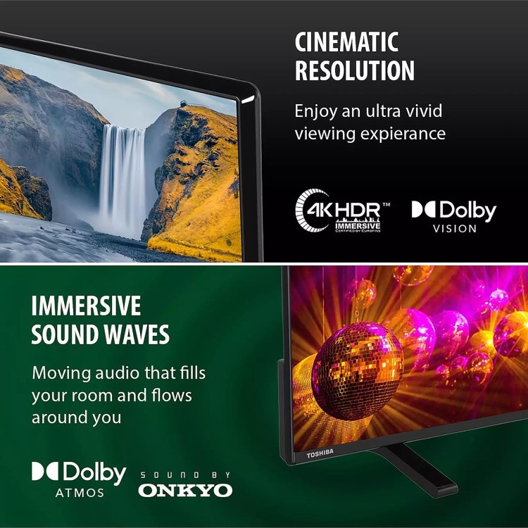 Toshiba 65UV2F53DBU 65" 4K UHD Smart LED TV with Dolby Vision Dolby Atmos & Freely Streaming