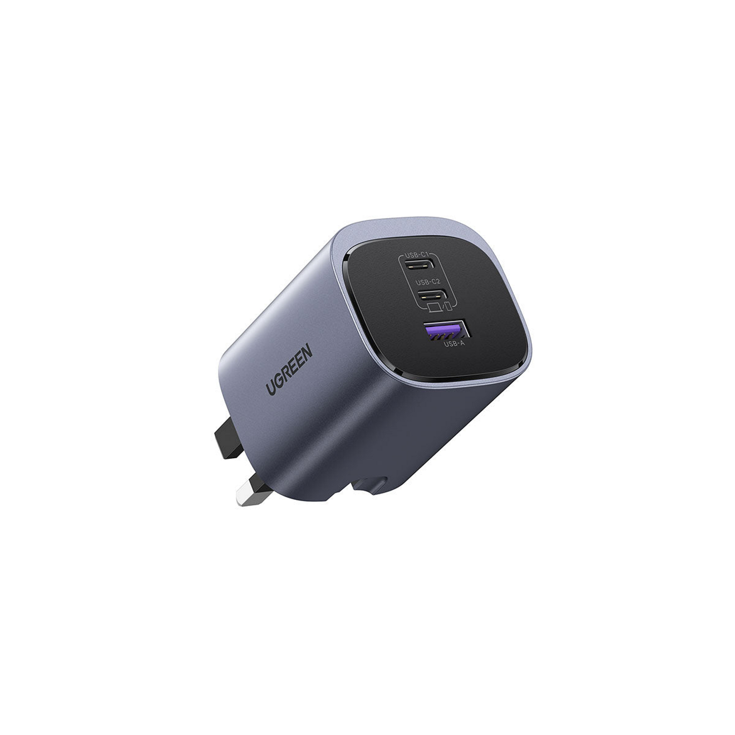 Ugreen 65W 3-Port Gan Charger - Grey, Laptops Direct - 45225