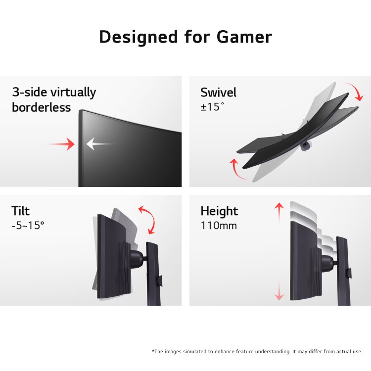 LG 45GR75DC UltraGear 45" QHD 200Hz VA Curved Gaming Monitor