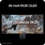 LG UltraGear evo GX9 45GX950B 45" OLED 5K2K 165Hz 0.03ms Curved Gaming Monitor with AI Upscaling