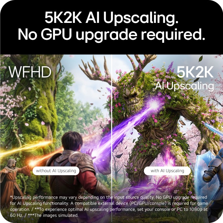 LG UltraGear evo GX9 45GX950B 45" OLED 5K2K 165Hz 0.03ms Curved Gaming Monitor with AI Upscaling