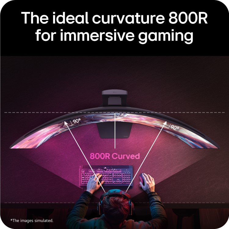 LG UltraGear evo GX9 45GX950B 45" OLED 5K2K 165Hz 0.03ms Curved Gaming Monitor with AI Upscaling