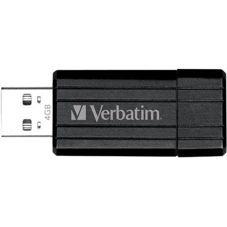 Verbatim 4GB PinStripe USB Memory Stick - Black