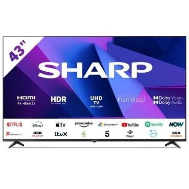 Sharp 4T-C43FN2KL2AB 43" 4K Ultra HD Frameless Android Smart TV