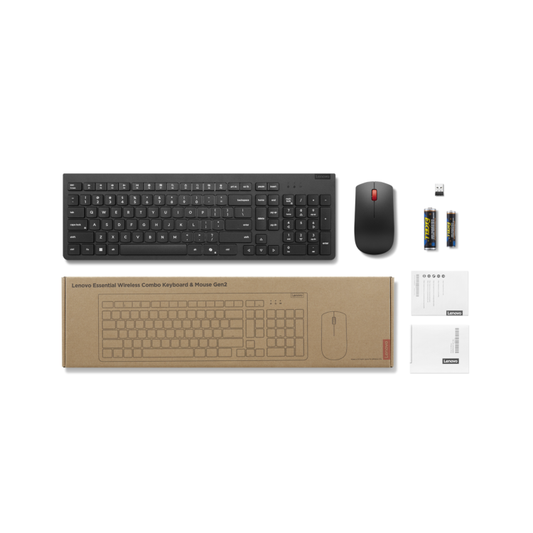 Lenovo Essential Wireless Combo Keyboard & Mouse Gen2 Black-UK English