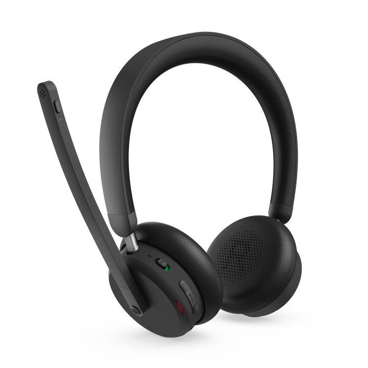 Lenovo 6550 - Headset - on-ear - Bluetooth - wireless - active noise cancelling - black - Certified for Microsoft Teams