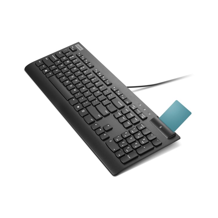Lenovo Smartcard Wired Keyboard II - Keyboard - full size 3-zone layout - USB - QWERTY - UK - black - brown box - CRU