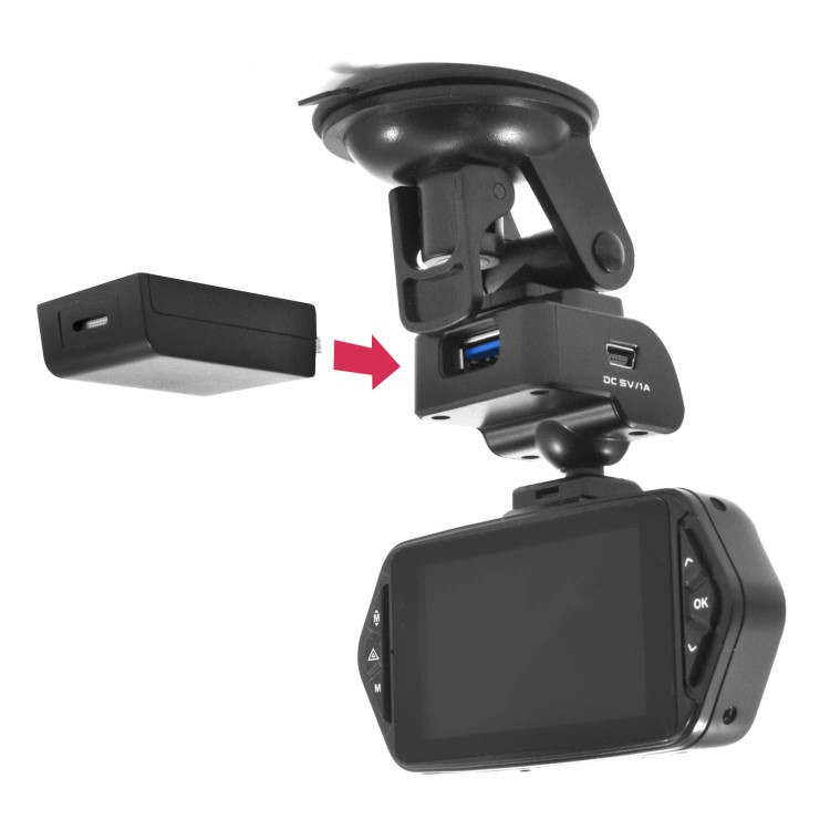 electriQ 1080P Dash Cam with Ambarella Processor 160 Degree Angle View G Sensor 2.7 Inch   Screen and GPS Module