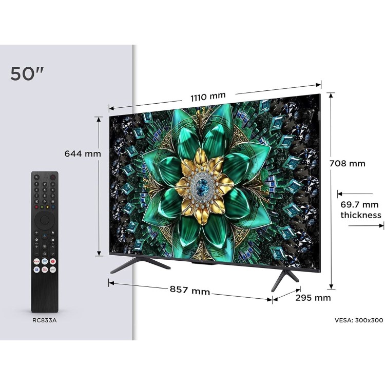 TCL 50Q6C-UK 50 Inch QLED 4K Ultra HD Smart TV  Dolby Vision & HDR10+