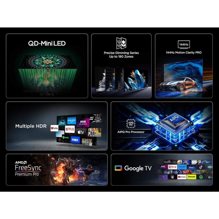 TCL 50Q6C-UK 50 Inch QLED 4K Ultra HD Smart TV  Dolby Vision & HDR10+