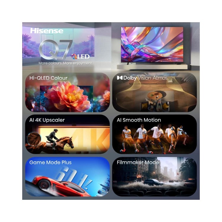 Hisense 50Q7STUK 50 Inch 4K Ultra HD QLED Smart TV with Freely & Dolby Vision