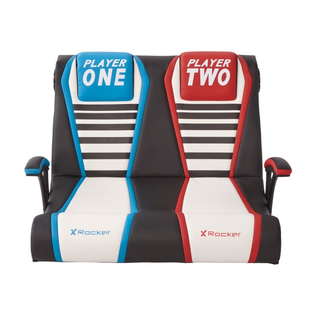 X Rocker Dual Rivals 2.1 Double Wide Gaming Chair - Black / White