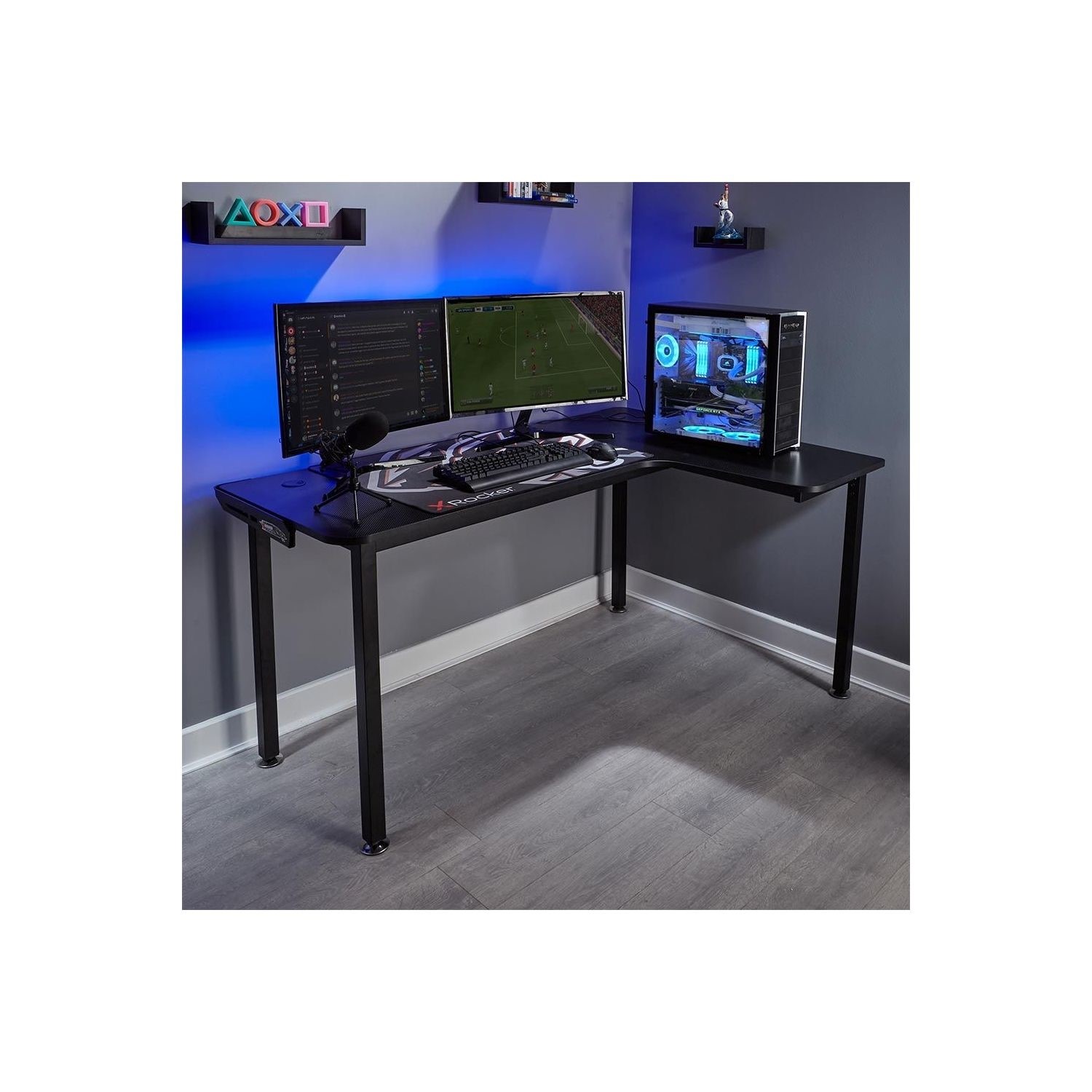 X Rocker Panther XL Left L Shape Corner Gaming Desk