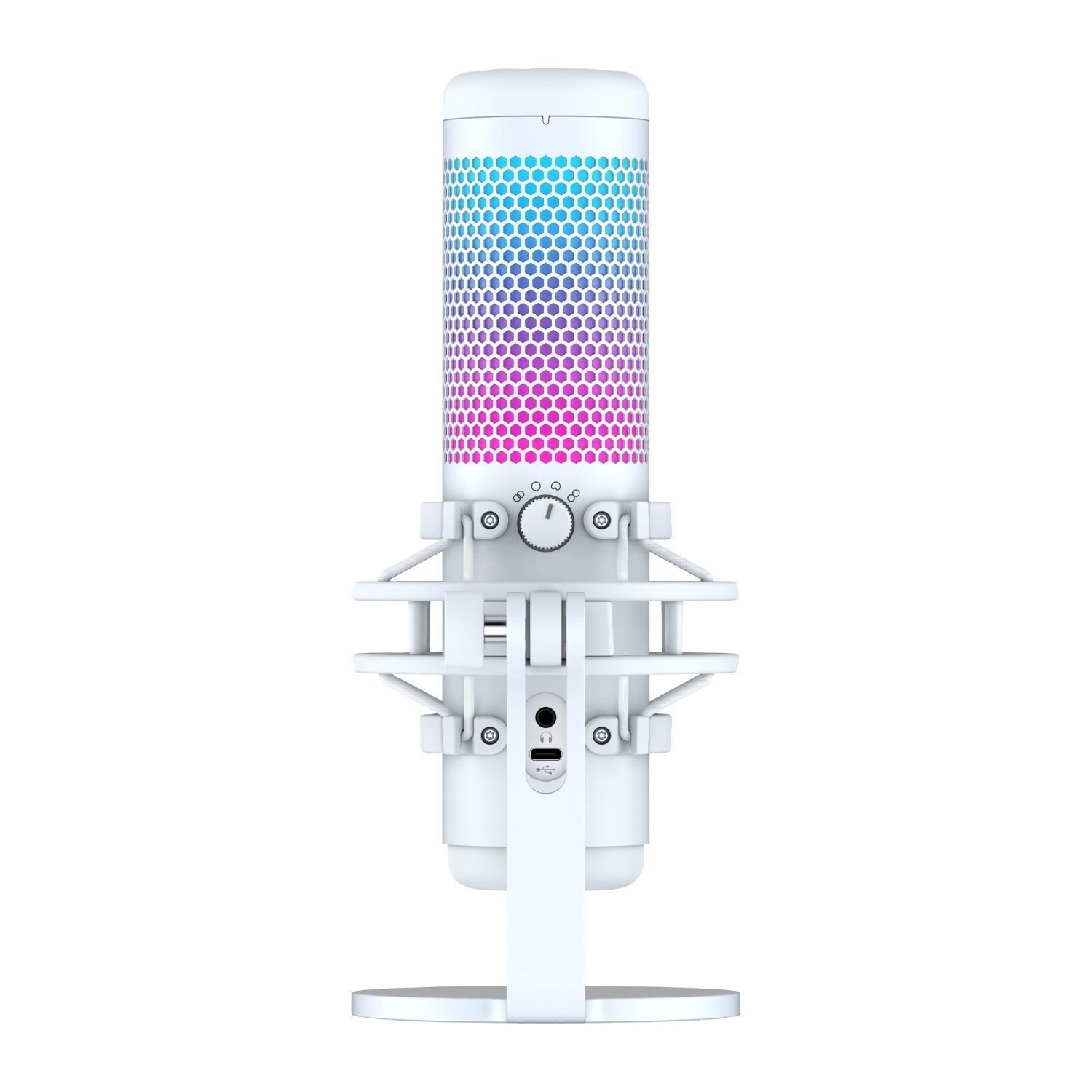 HyperX QuadCast S USB Microphone with RGB Lighting - White
