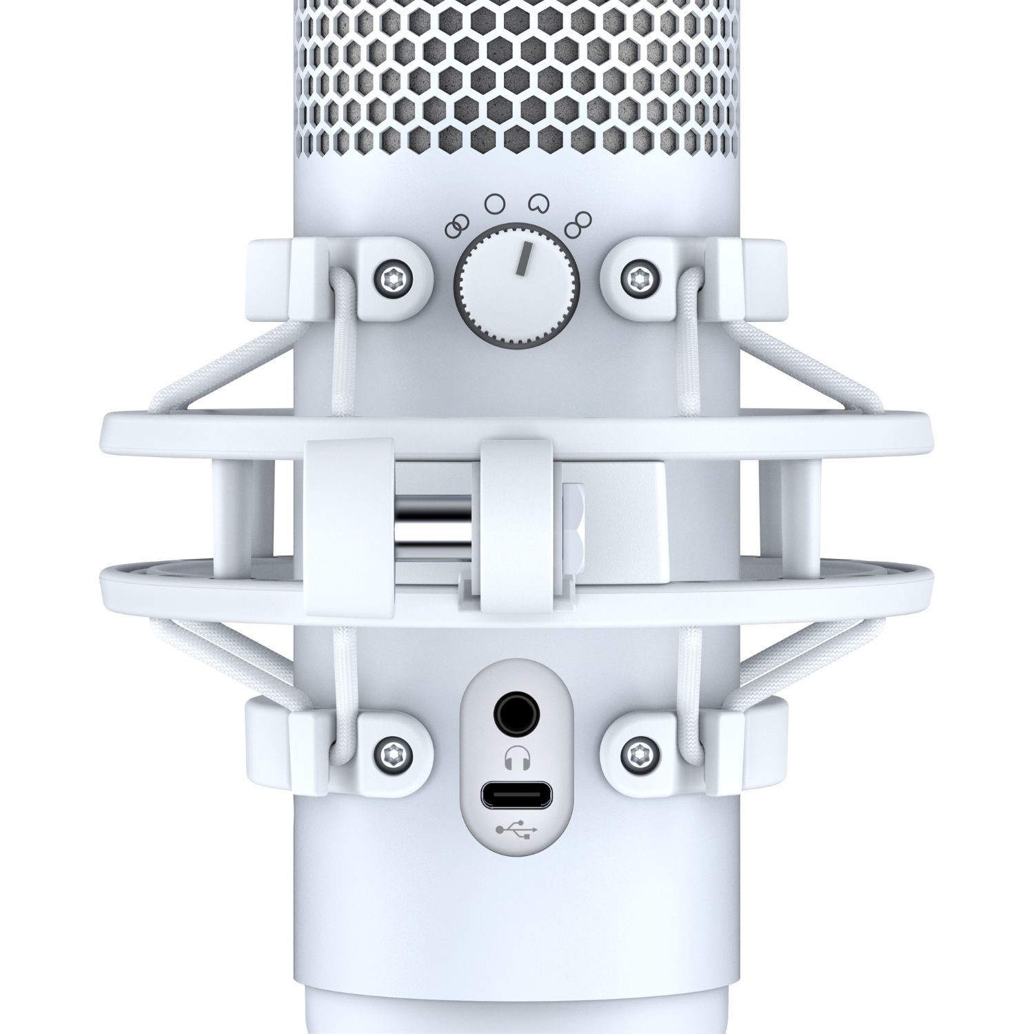 HyperX QuadCast S USB Microphone with RGB Lighting - White