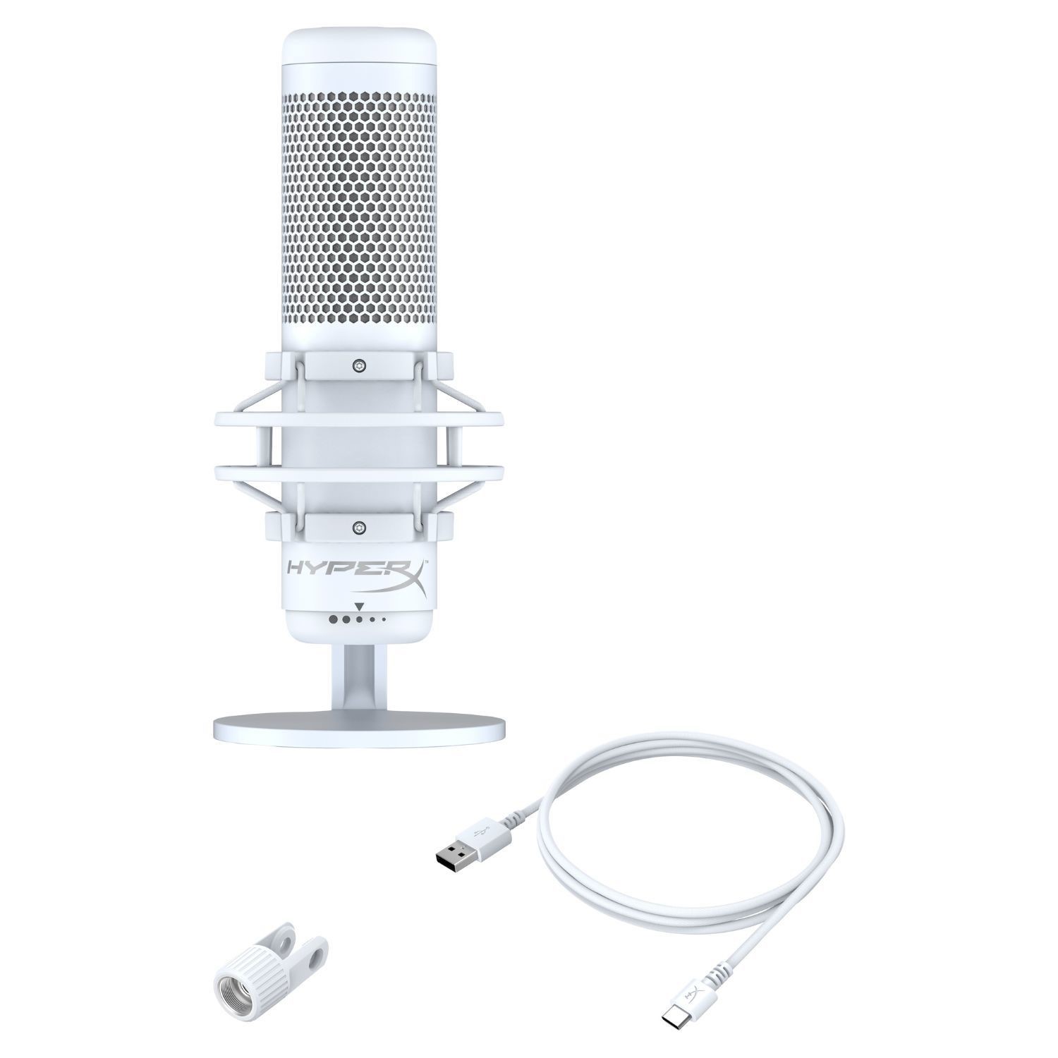 HyperX QuadCast S USB Microphone with RGB Lighting - White