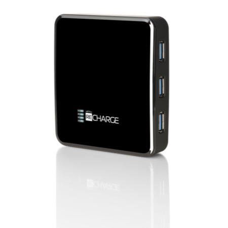 Recharge 6000 - 6000 mAh Rechargeable Battery device with 4 port USB 3.0 Hub